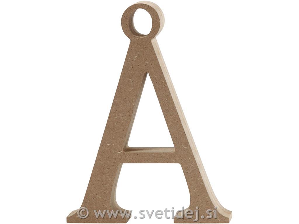 Lesena črka A - obesek, 15,5 cm