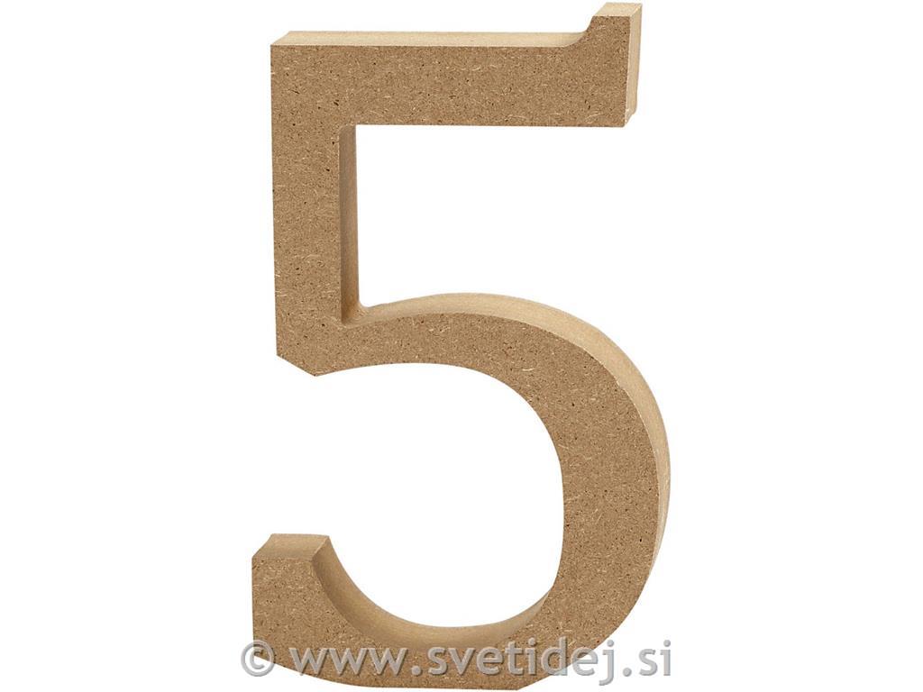 Lesena številka 5, 8 cm