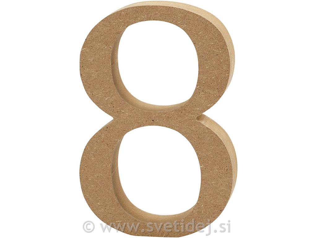 Lesena številka 8, 8 cm