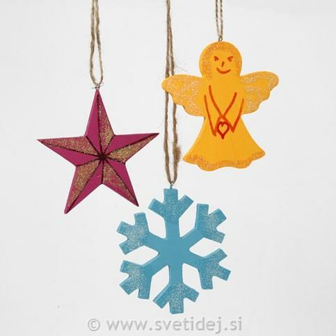 Leseni obeski 9-11 cm, set 6