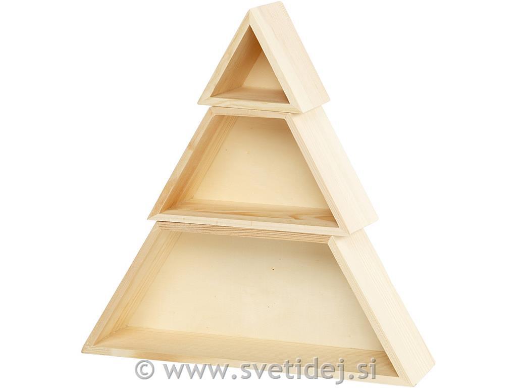 Lesene škatlice set 3, 8,10,12x9,18,21