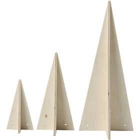 Leseno božično drevo 10+15+25 cm, set 3