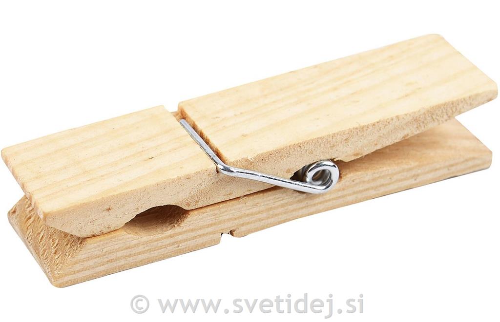 Lesena ščipalka 7,2x2 cm, set 8