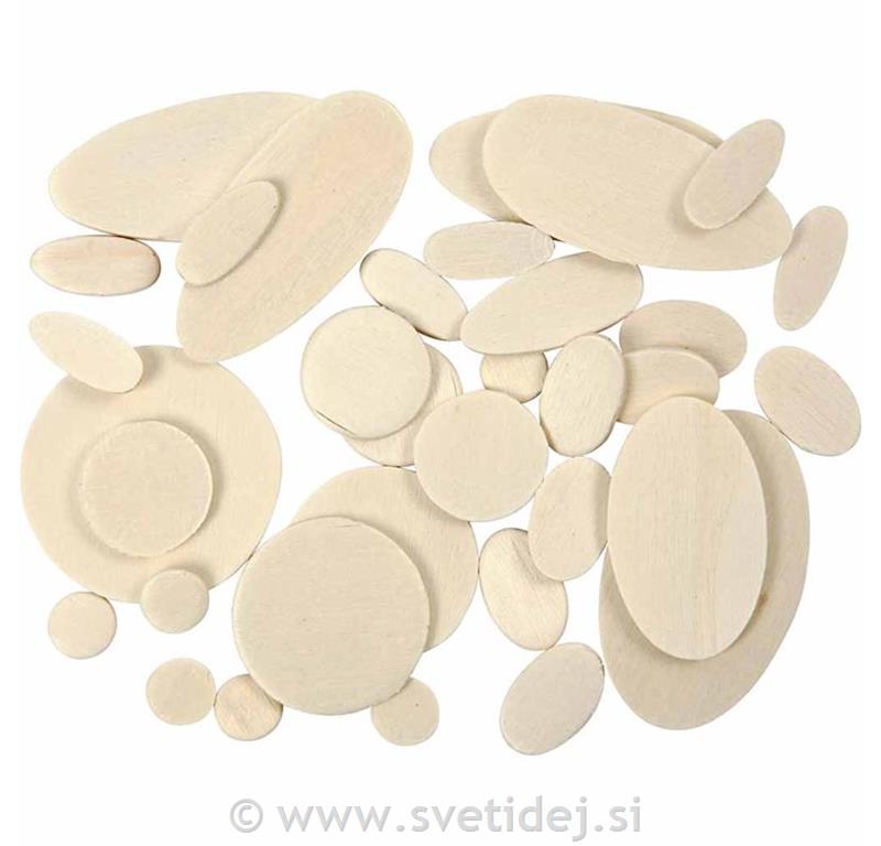 Leseni ovali in krogi, set 60
