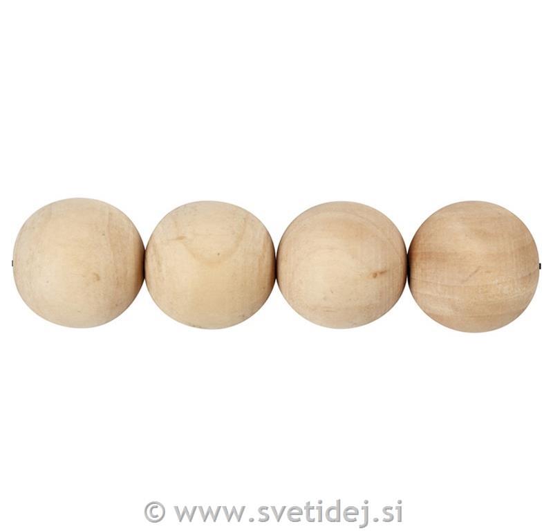 Lesene kroglice 30 mm, set 4