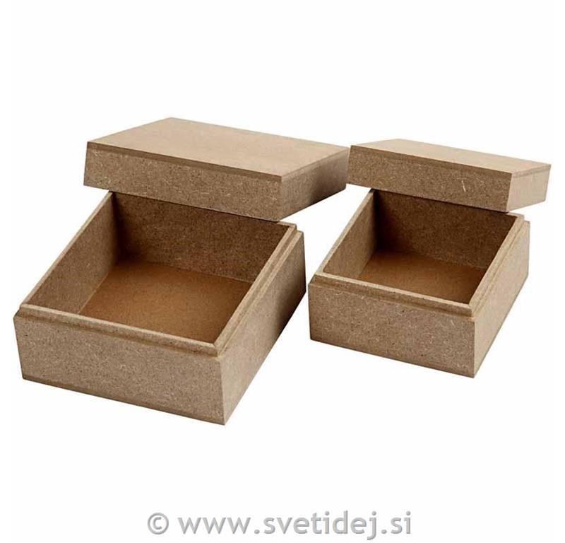 Škatlici iz MDF 7,5+9,5x5,5 cm, set 2