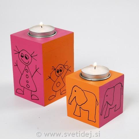Svečnik MDF 7x7x10 cm