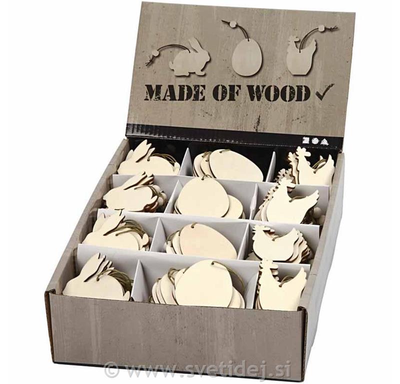 Leseni velikonočni obeski 6 cm, set 200
