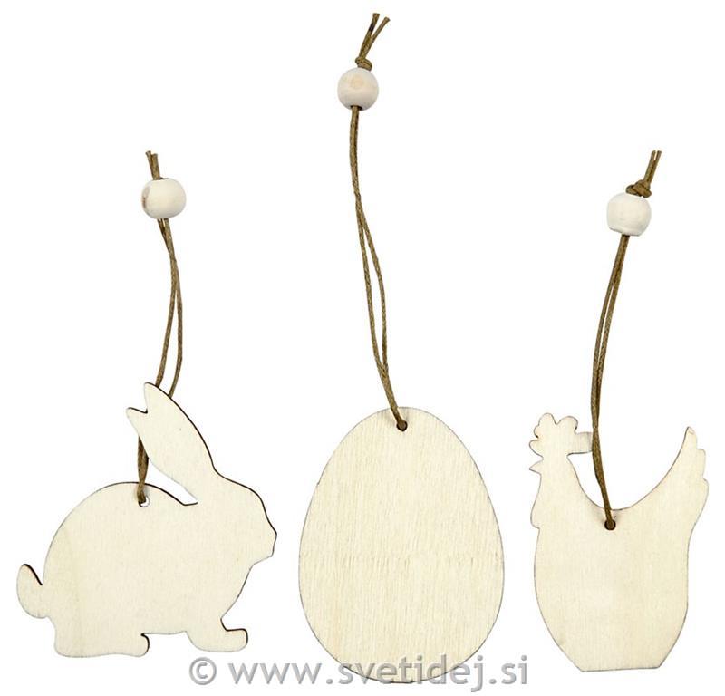 Leseni velikonočni obeski 6 cm, set 200