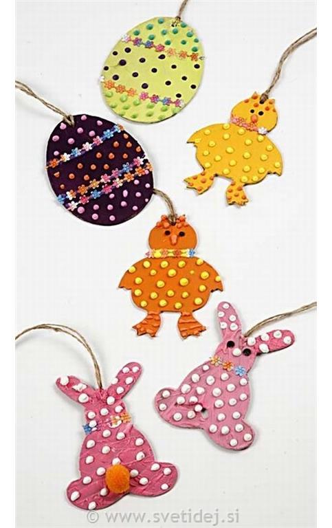 Leseni velikonočni obeski 6 cm, set 200