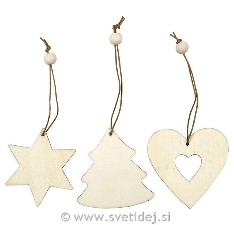 Leseni okraski 6 cm, set 200