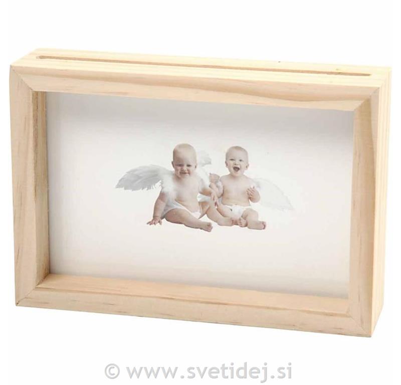 Leseni okvir 16x11 cm z odprtino