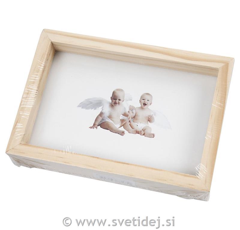 Leseni okvir 16x11 cm z odprtino