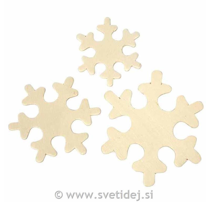 Lesene snežinke 4-6 cm, set 60
