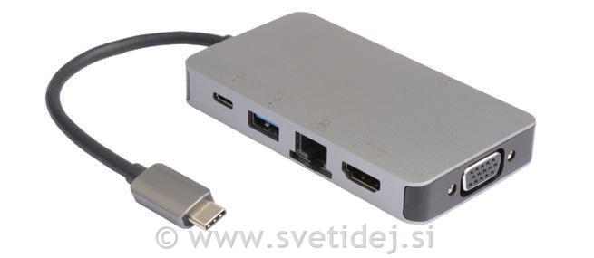 USB-C hub razdelilnik, 6-v-1