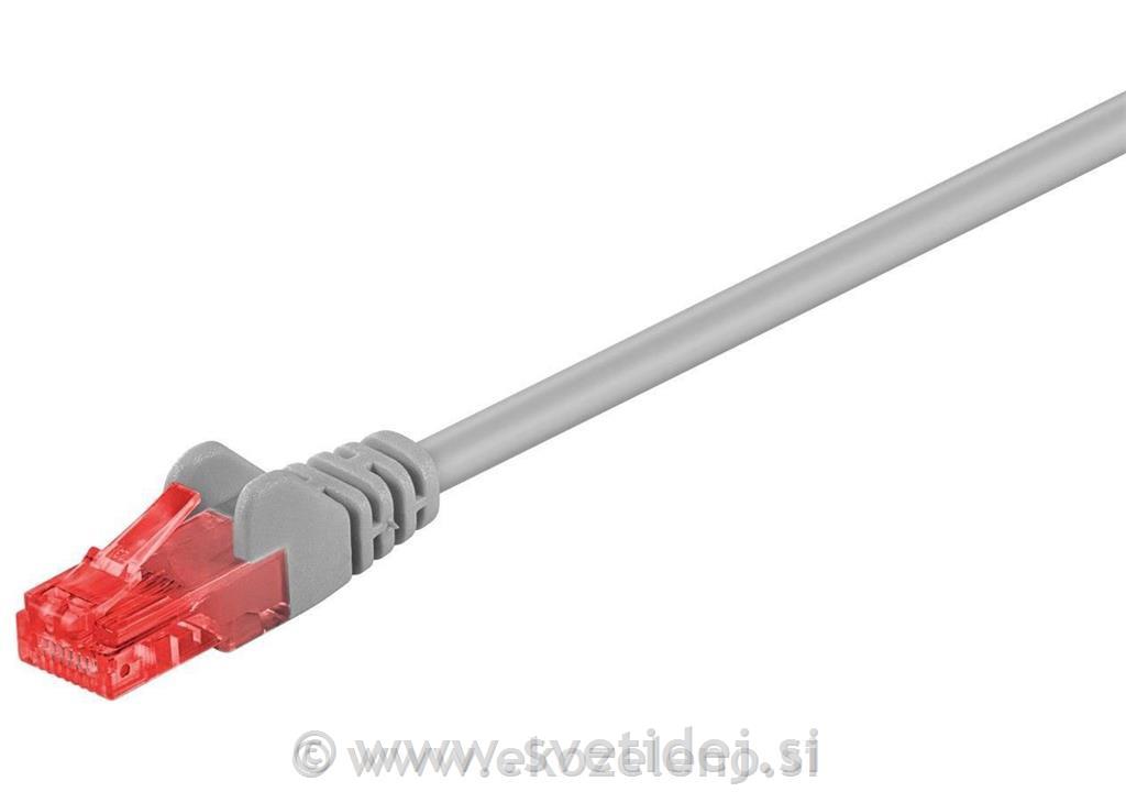 Omrežni kabel CAT6 U/UTP 0,25m, siv