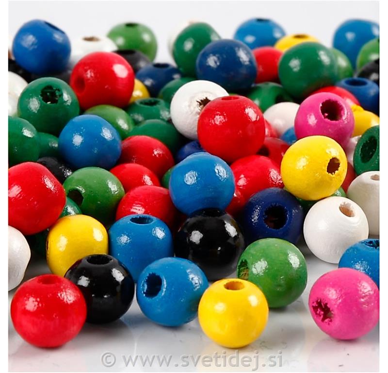 Lesene perle mix, 8 mm, 200g-1200 kosov