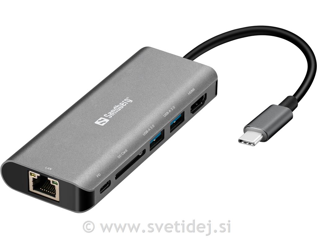 USB-C hub razdelilnik, 6-v-1