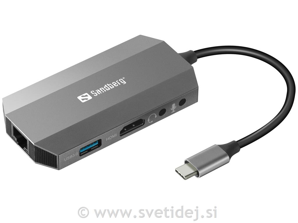 USB-C hub razdelilnik, 6-v-1