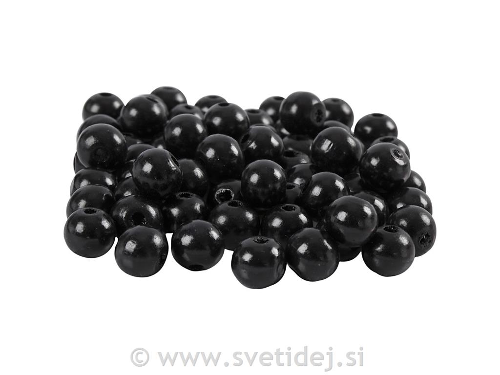 Lesene perle 10 mm, set 70,črne