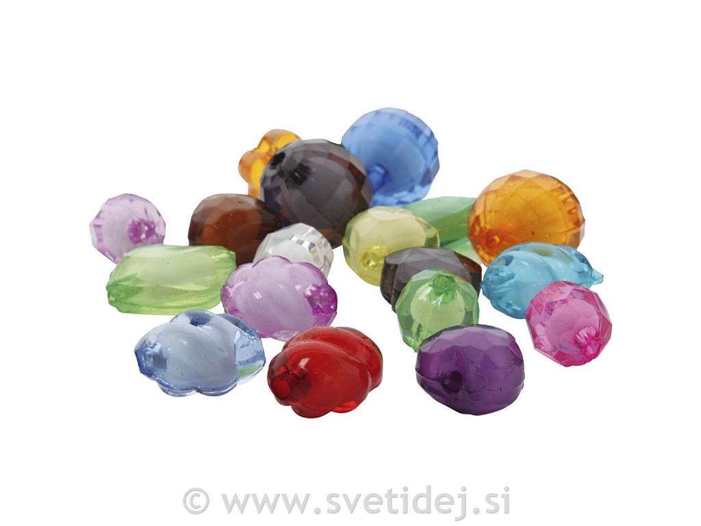 Akrilne perle, 400 g, različne barve