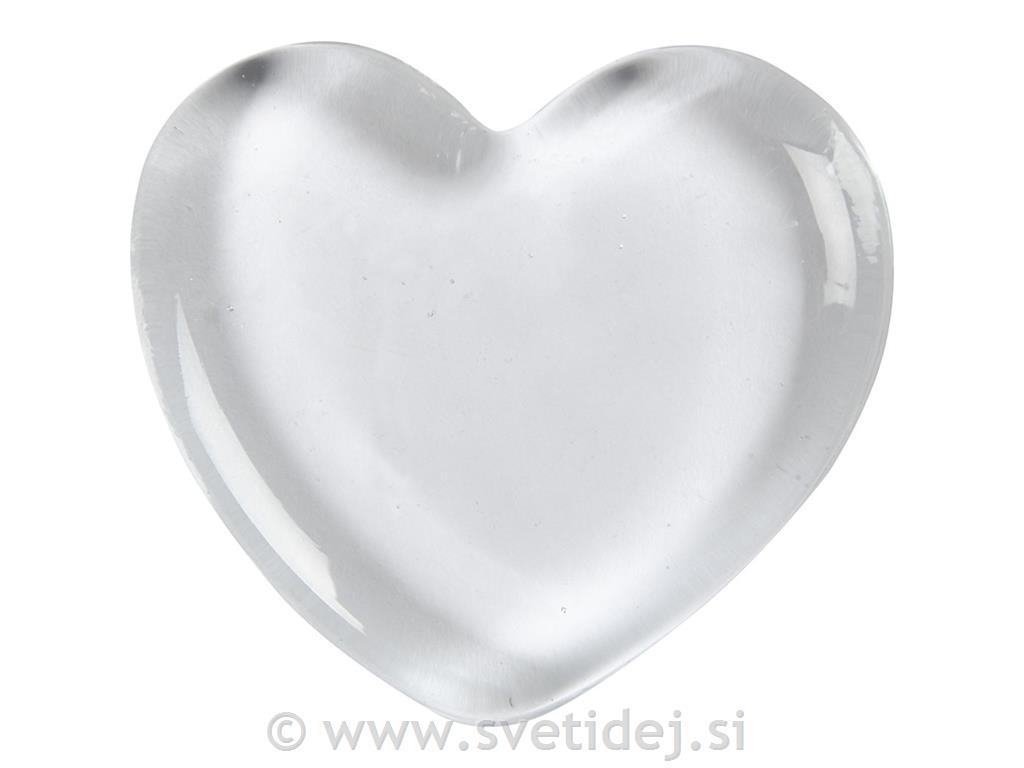 Stekleno srce 6,5x6,5 cm, deb. 10 mm