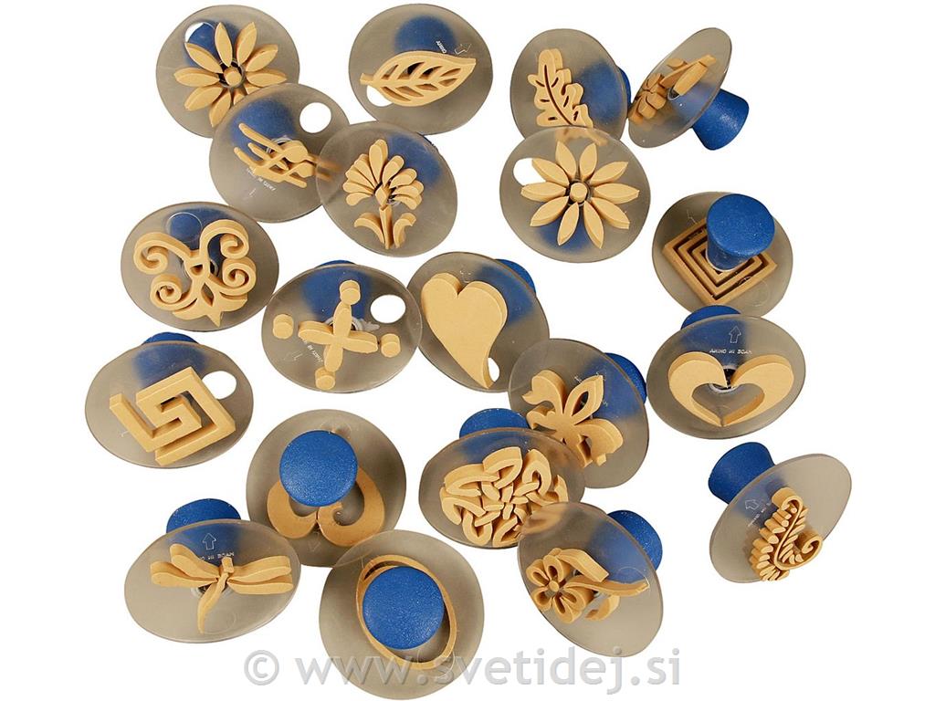 Žigi iz pene z držalom, 3-6 cm, set 20