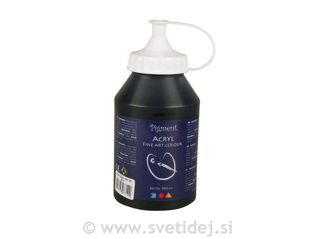 Pigment akril, 500 ml, črn