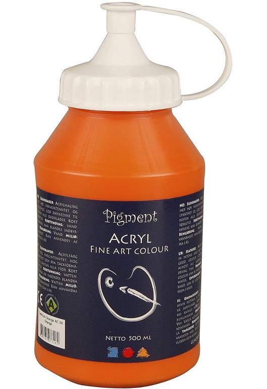 Pigment akril, 500 ml, oranžen