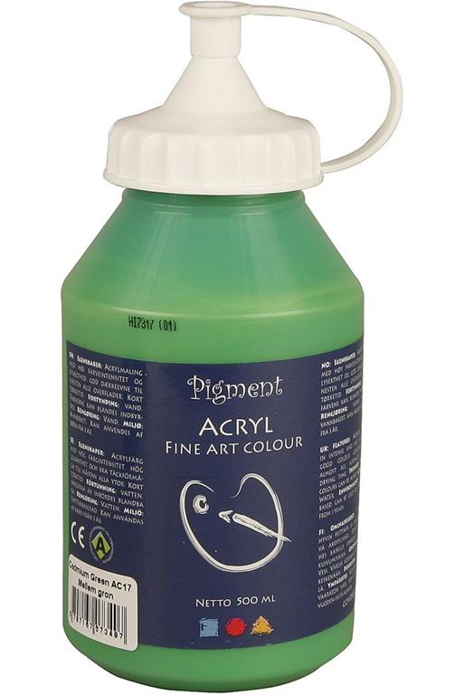Pigment akril, 500 ml, srednje zelen
