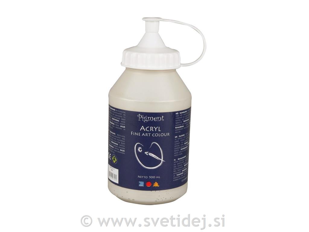 Pigment akril, 500 ml, srebrn