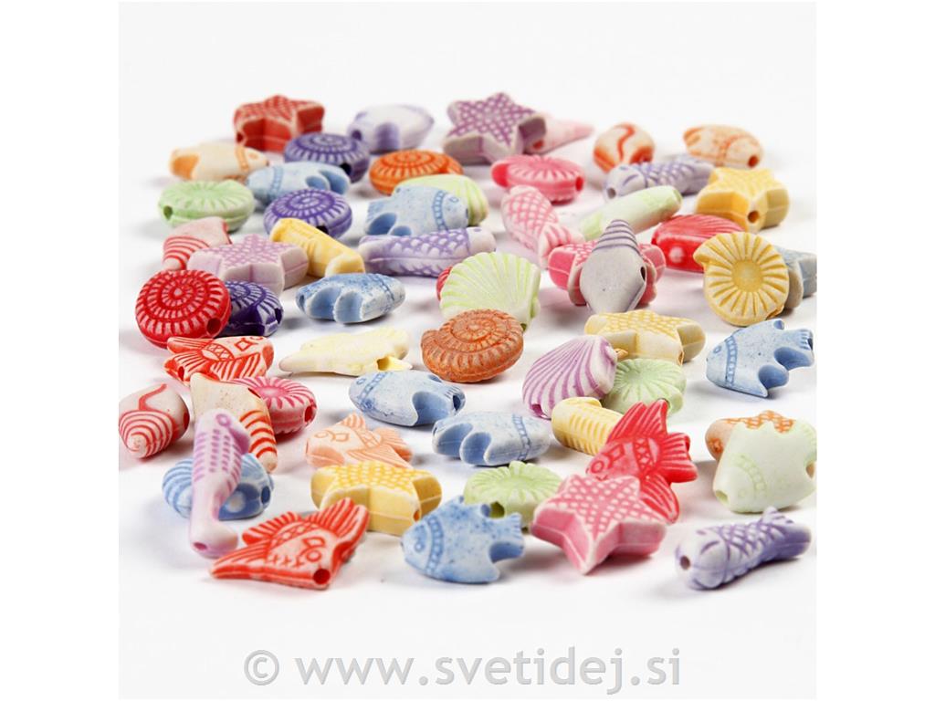 Pastelne plastične perle 9-12 mm, 175ml
