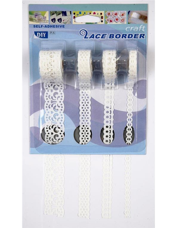 Lepilni trak čipka, VP, 8-23 mm, set 4x2