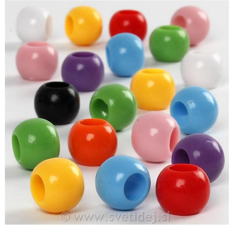 Plastične perle 10 mm, 110 ml