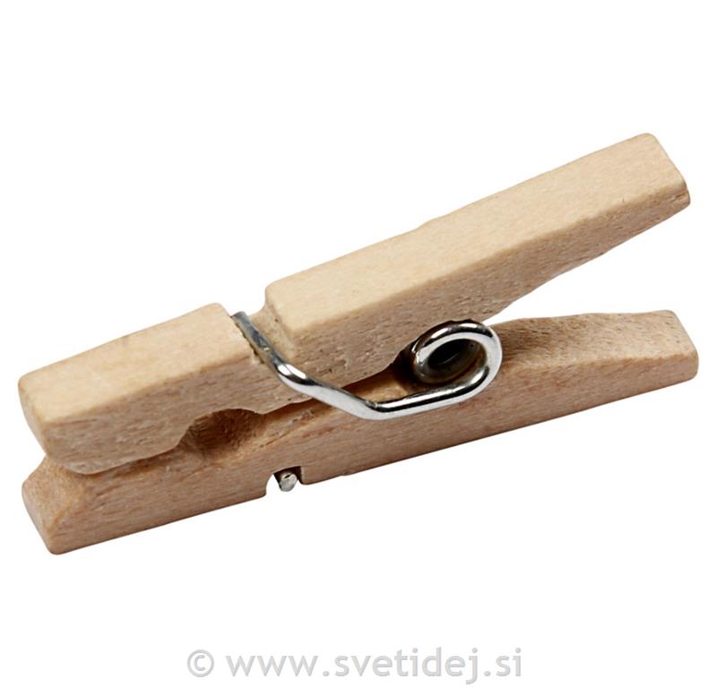 Lesene ščipalke 25x3 mm, barvne, set 100