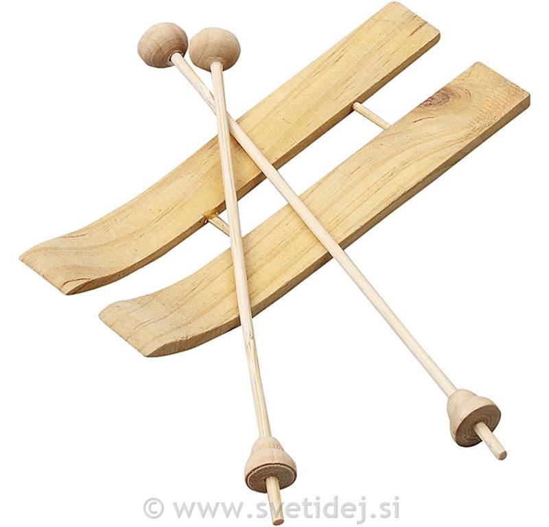 Lesene smuči 11x3,8 cm, set 3 pari