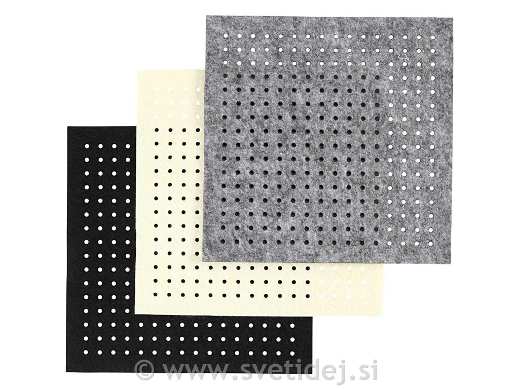 Filc z luknjicami, 20x20x0,3 cm, set 12