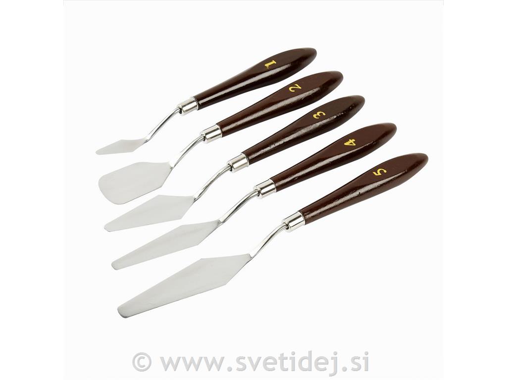 Slikarske lopatice kovinske, 5 kos