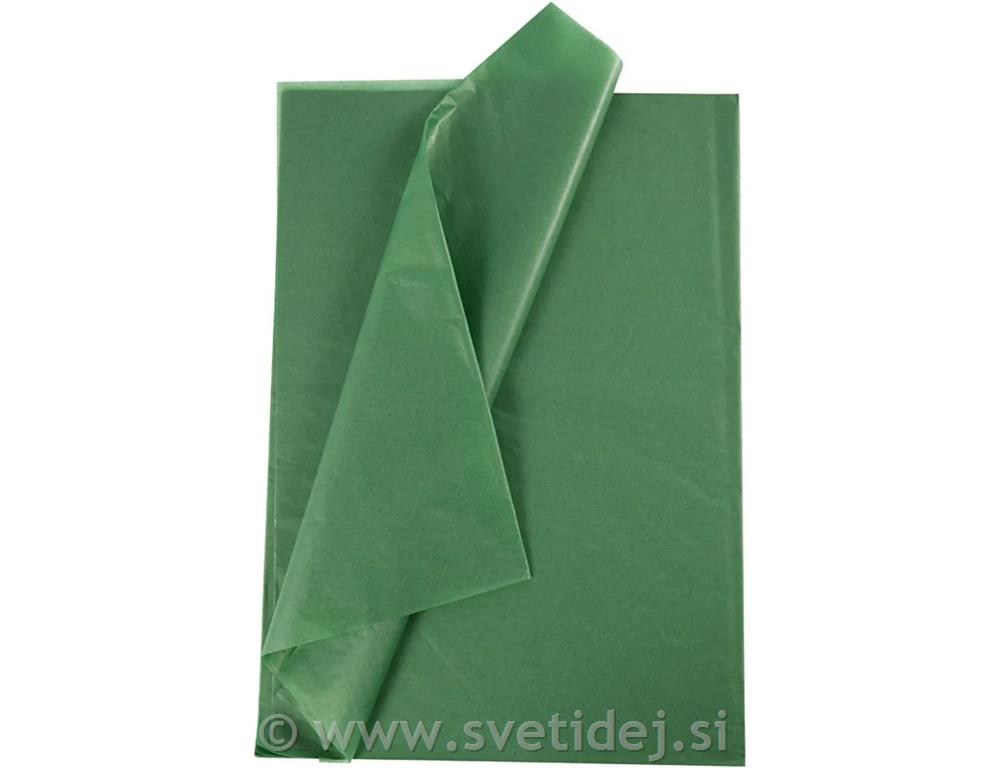 Svilen papir t.zelen,50x70cm,17 g,25 pol