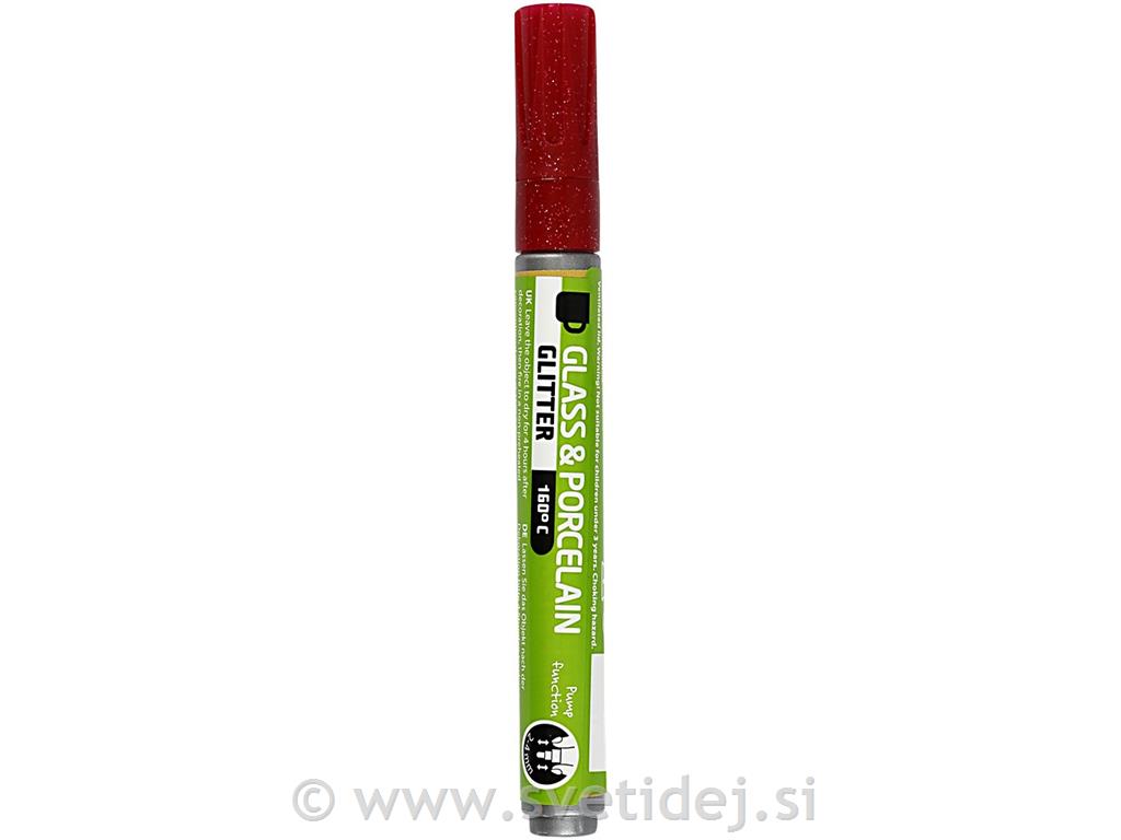 Flomaster za steklo bordo bleščice 2-4mm