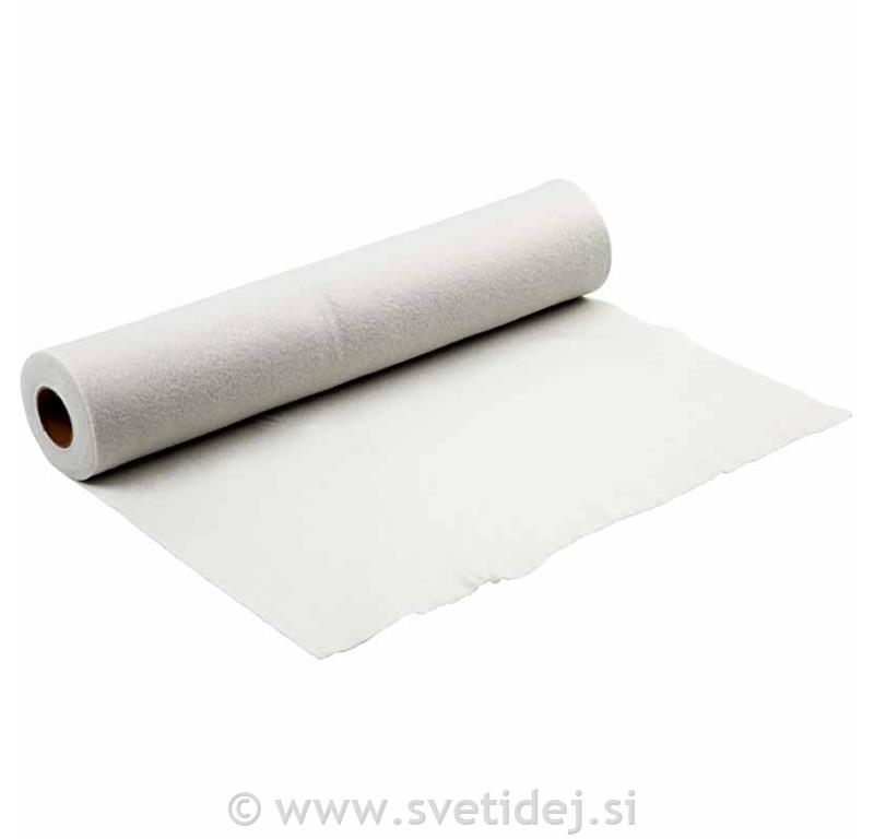 Filc širine 90 cm, 5 m, bel