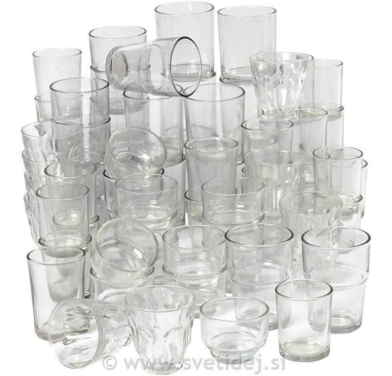 Stekleni svečniki 4,5-7,3 cm, set 72