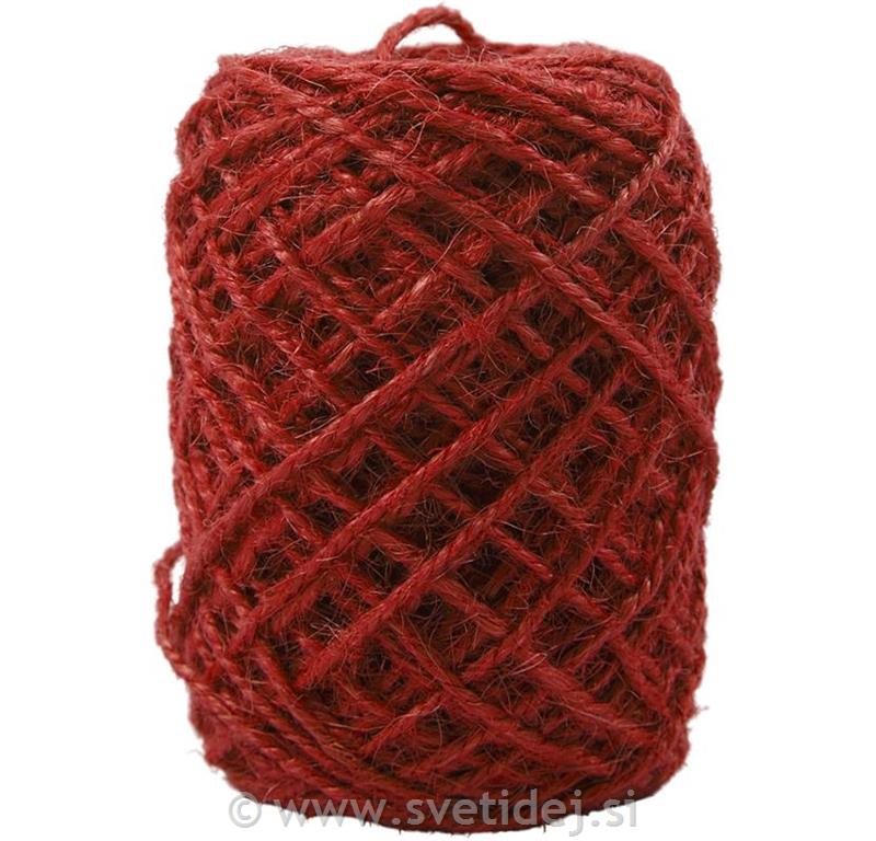 Naravna vrvica 1-2 mm, rdeča, 150 m