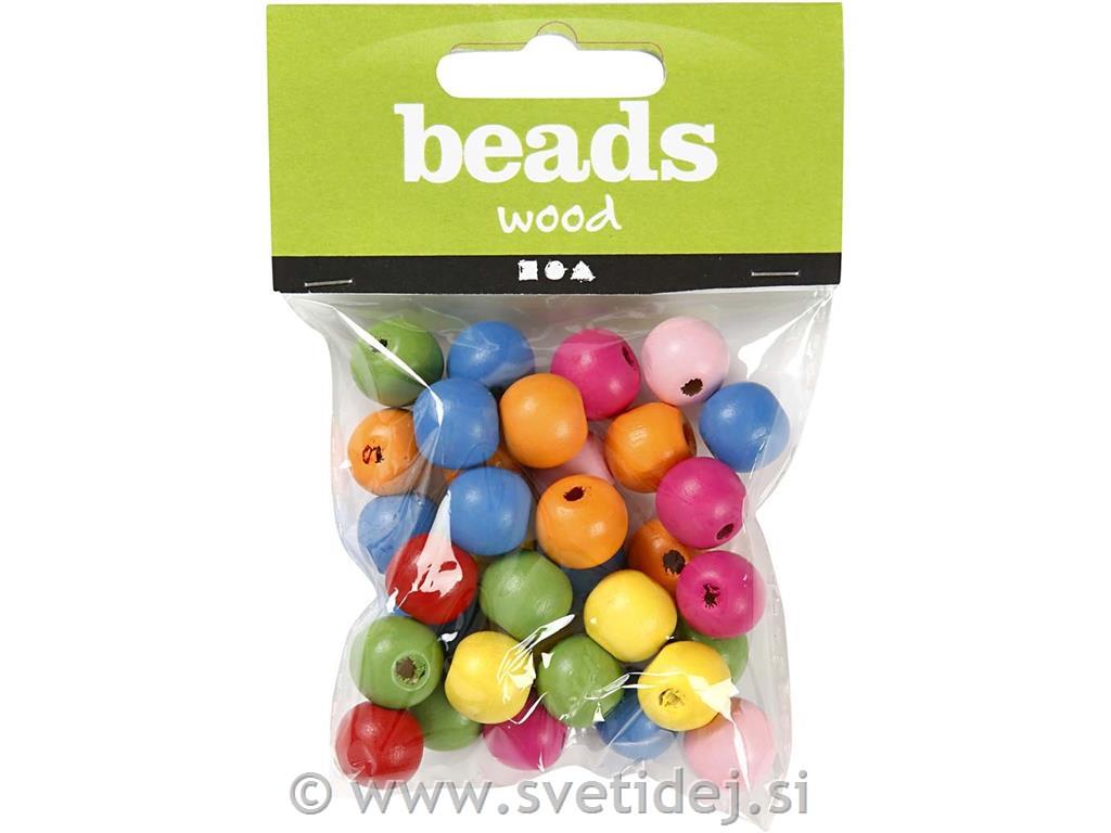 Lesene perle 12 mm, set 40