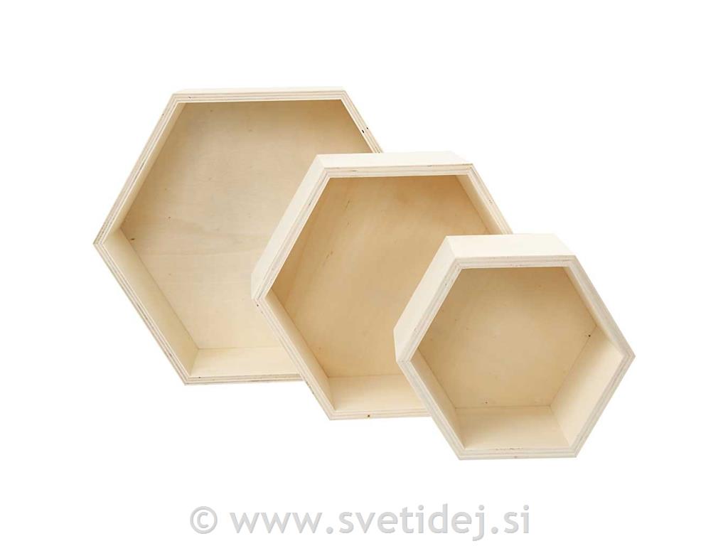 Lesene škatlice 14,8+19+24,2 cm, set 3