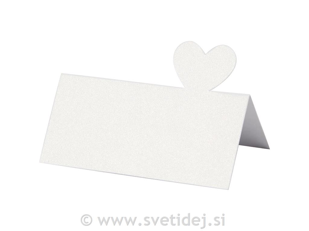 Vizitka za ime 85x80 mm, set 20 bela