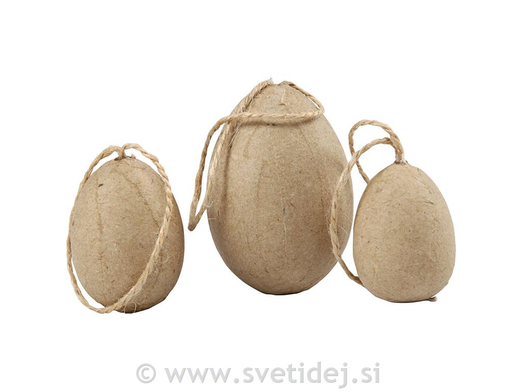 Jajca iz papirne mase 3+4+5 cm, set 6