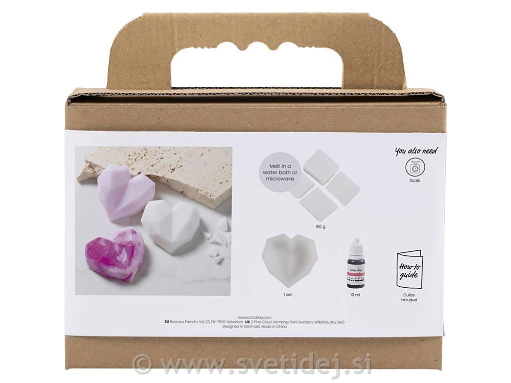 Mini komplet za izdelavo mila, srca, roz