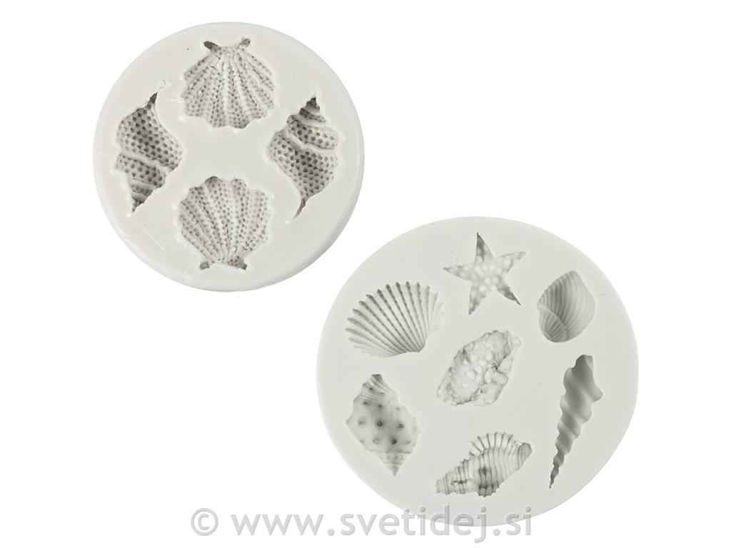 Silikonski kalup, morska zvezda, školjka