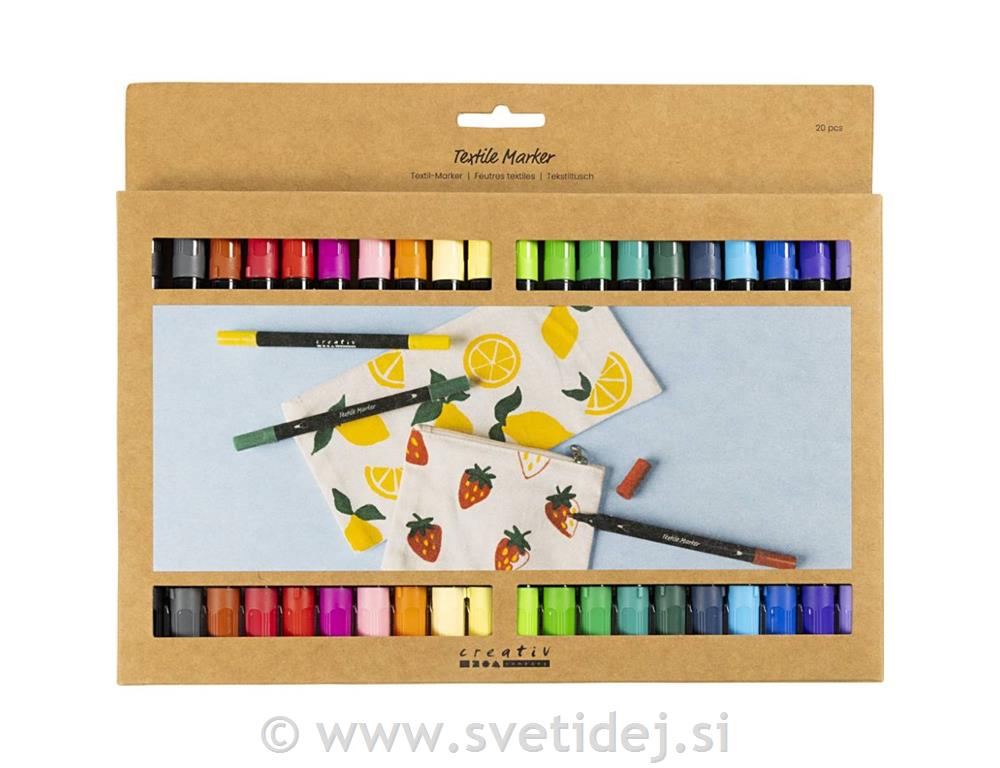 Tekstilni markerji, 12 kos